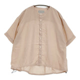 GYMPHLEX バンドカラースピンドルシャツ 定価13200円 サイズ14 半袖シャツ ピンクベージュ レディース ジムフレックス【中古】5-0819S♪