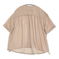 GYMPHLEX バンドカラースピンドルシャツ 定価13200円 サイズ14 半袖シャツ ピンクベージュ レディース ジムフレックス【中古】5-0819S♪