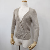 homspun 081-7444 リネン カシュクール カーディガン ベージュ レディース ホームスパン【中古】6-0221M∞