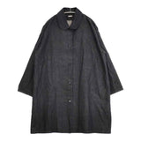 apuntob イタリア製 丸襟 XS コットンリネン コート チャコールグレー レディース アプントビー【中古】5-1126M∞