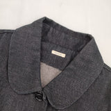 apuntob イタリア製 丸襟 XS コットンリネン コート チャコールグレー レディース アプントビー【中古】5-1126M∞