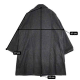 apuntob イタリア製 丸襟 XS コットンリネン コート チャコールグレー レディース アプントビー【中古】5-1126M∞