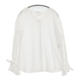 C'est ChiC'a ポリエステル プルオーバー シアー ブラウス シャツ ホワイト レディース セシカ【中古】5-1204M∞