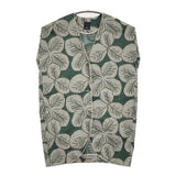 mina perhonen ts6439 good luck サイズ38 ジレ ロング ベスト グリーン ホワイト レディース ミナペルホネン【中古】5-1031M♪