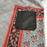 tricot COMME des GARCONS パネルフラワーチロリアン丸襟ワンピース AD2016 レッド ブラック レディース トリココムデギャルソン【中古】5-0815S♪