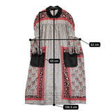 tricot COMME des GARCONS パネルフラワーチロリアン丸襟ワンピース AD2016 レッド ブラック レディース トリココムデギャルソン【中古】5-0815S♪