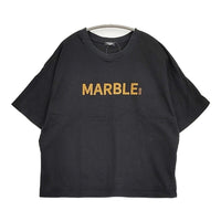 marble sud 01BS003108 ロゴ フロッキープリント 半袖Ｔシャツ カットソー ブラック レディース マーブルシュッド【中古】5-0819S♪
