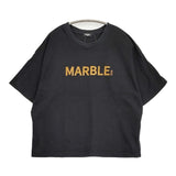 marble sud 01BS003108 ロゴ フロッキープリント 半袖Ｔシャツ カットソー ブラック レディース マーブルシュッド【中古】5-0819S♪