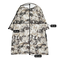 marble sud SIESTA 犬 猫 シエスタプリント コットンレーヨン ワンピース ホワイト ブラック レディース マーブルシュッド【中古】5-0819S♪