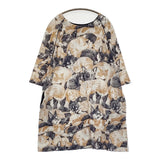 marble sud SIESTA 犬 猫 シエスタプリント コットンレーヨン ワンピース ホワイト ネイビー レディース マーブルシュッド【中古】5-0819S♪