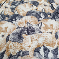 marble sud SIESTA 犬 猫 シエスタプリント コットンレーヨン ワンピース ホワイト ネイビー レディース マーブルシュッド【中古】5-0819S♪