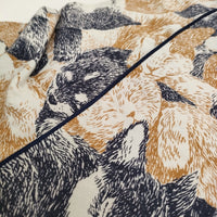 marble sud SIESTA 犬 猫 シエスタプリント コットンレーヨン ワンピース ホワイト ネイビー レディース マーブルシュッド【中古】5-0819S♪