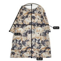 marble sud SIESTA 犬 猫 シエスタプリント コットンレーヨン ワンピース ホワイト ネイビー レディース マーブルシュッド【中古】5-0819S♪