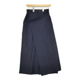 ZUCCa 巻き ラップ ナイロンストレッチ パンツ ネイビー レディース ズッカ【中古】6-0221M∞