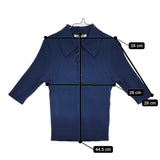 AURALEE COTTON HIGHGAUGERIB KNIT POLO SHIRT サイズ0 定価30800円 A00P01HR ニット 25SS ネイビー レディース オーラリー【中古】5-0815S♪