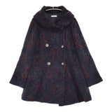 COSA-NOSTRA ペイズリー柄 572342D サイズ42 コート ネイビー ワインレッド レディース コーザノストラ【中古】5-1214T♪