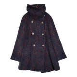 COSA-NOSTRA ペイズリー柄 572342D サイズ42 コート ネイビー ワインレッド レディース コーザノストラ【中古】5-1214T♪