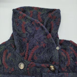 COSA-NOSTRA ペイズリー柄 572342D サイズ42 コート ネイビー ワインレッド レディース コーザノストラ【中古】5-1214T♪