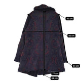 COSA-NOSTRA ペイズリー柄 572342D サイズ42 コート ネイビー ワインレッド レディース コーザノストラ【中古】5-1214T♪