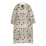 mina perhonen glimmer na6220 シルクコート ノーカラー シャンタン 日本製 コート アイボリー グレー レディース ミナペルホネン【中古】5-1111T△