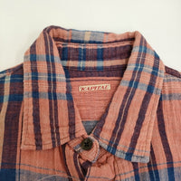 KAPITAL ガーゼ チェック フレンチスリーブ サイズ1/S 半袖シャツ ピンク レディース キャピタル【中古】5-0822S♪