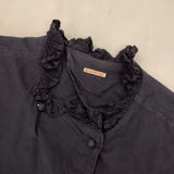 KAPITAL フリル はしごレース コットン 1 S ブラウス シャツ ネイビー レディース キャピタル【中古】5-1201M∞