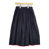 mina perhonen ua5987 ウールタックスカート 36 tranquil バイカラー ロングスカート ネイビー オレンジ レディース ミナペルホネン【中古】5-1111T△