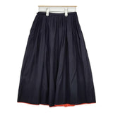 mina perhonen ua5987 ウールタックスカート 36 tranquil バイカラー ロングスカート ネイビー オレンジ レディース ミナペルホネン【中古】5-1111T△