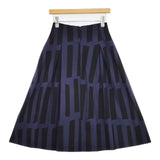 marimekko KURVI レーヨン タックスカート XS ロングスカート ネイビー ブラック レディース マリメッコ【中古】5-1124M∞