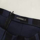 marimekko KURVI レーヨン タックスカート XS ロングスカート ネイビー ブラック レディース マリメッコ【中古】5-1124M∞