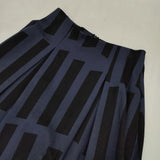 marimekko KURVI レーヨン タックスカート XS ロングスカート ネイビー ブラック レディース マリメッコ【中古】5-1124M∞