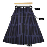 marimekko KURVI レーヨン タックスカート XS ロングスカート ネイビー ブラック レディース マリメッコ【中古】5-1124M∞