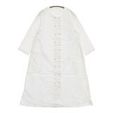 Lin francais d'antan ノルデ ダブルボタンコートワンピース コットン ワンピース ホワイト レディース ランフランセダンタン【中古】5-1215M∞