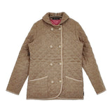 Traditional Weatherwear ダブルボタン 英国製 スコットランド製 キルティングジャケット ベージュ レディース トラディショナルウェザーウェア【中古】5-1214T♪