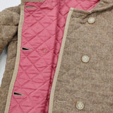 Traditional Weatherwear ダブルボタン 英国製 スコットランド製 キルティングジャケット ベージュ レディース トラディショナルウェザーウェア【中古】5-1214T♪