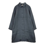 evam eva E163T032 raglan jacket リネン コート ネイビー レディース エヴァムエヴァ【中古】6-0221M∞