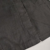 evam eva ノーカラージャケット リネン 定価32000円 E201T034 比翼ボタン コート ブラック レディース エヴァムエヴァ【中古】6-0221M∞