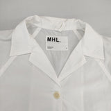 MHL. DRY COTTON RAMIE POPLIN 595-0152506 七分袖 シャツ ジャケット ホワイト レディース エムエイチエル【中古】6-0221M∞
