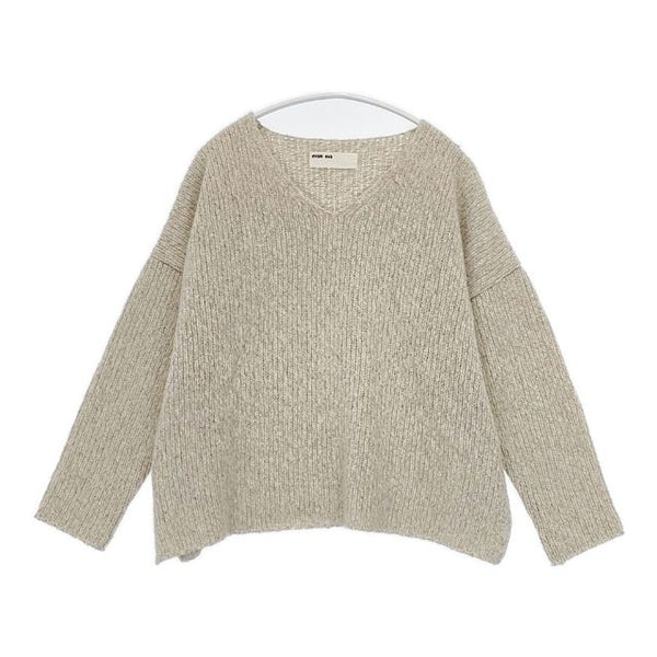 evam eva E173K038 シルクウール Vネック セーター ニット ベージュ レディース エヴァムエヴァ【中古】5-1025T∞