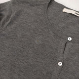 evam eva コットンシルク 定価23100円 E213K003 カーディガン グレー レディース エヴァムエヴァ【中古】5-1201M∞