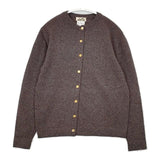 HERMES 馬車タグ セリエボタン カシミヤ スコットランド製 カーディガン 80'sヴィンテージ ブラウン レディース エルメス【中古】5-1127T∞