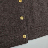 HERMES 馬車タグ セリエボタン カシミヤ スコットランド製 カーディガン 80'sヴィンテージ ブラウン レディース エルメス【中古】5-1127T∞