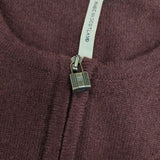 HERMES カシミヤ カデナジップアップ スコットランド製 ニット カーディガン ゴルチェ期 00'sヴィンテージ ワインレッド レディース エルメス【中古】5-1127T∞