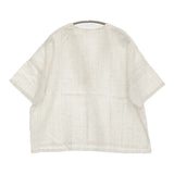 evam eva linen pattern pullover E241T216 定価22000円 ブラウス シャツ 24SS アンティークホワイト レディース エヴァムエヴァ【中古】5-0902S♪
