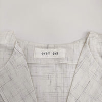 evam eva linen pattern pullover E241T216 定価22000円 ブラウス シャツ 24SS アンティークホワイト レディース エヴァムエヴァ【中古】5-0902S♪