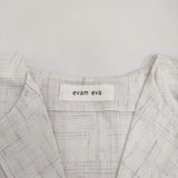 evam eva linen pattern pullover E241T216 定価22000円 ブラウス シャツ 24SS アンティークホワイト レディース エヴァムエヴァ【中古】5-0902S♪