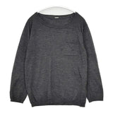 MARGARET HOWELL 589-7263001 イギリス製 ウール ポケット付き セーター ニット チャコールグレー レディース マーガレットハウエル【中古】5-1025T∞