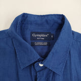 GYMPHLEX 半袖リネンシャツワンピース J-1098 KLS サイズ14 定価17380円 ワンピース ブルー レディース ジムフレックス【中古】5-0822S♪