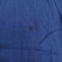 GYMPHLEX 半袖リネンシャツワンピース J-1098 KLS サイズ14 定価17380円 ワンピース ブルー レディース ジムフレックス【中古】5-0822S♪