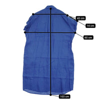 GYMPHLEX 半袖リネンシャツワンピース J-1098 KLS サイズ14 定価17380円 ワンピース ブルー レディース ジムフレックス【中古】5-0822S♪